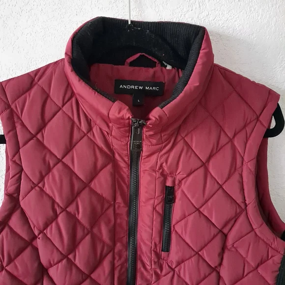 Burgundy Andrew Marc Puffer Vest - Picture 2 of 8